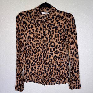 Reformation Leopard Print Button Down Shirt